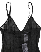 Black Nylon Stretch Bodysuit Lingerie Underwear