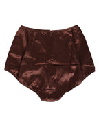 Brown Silk Stretch High Waist Girdle Underwear