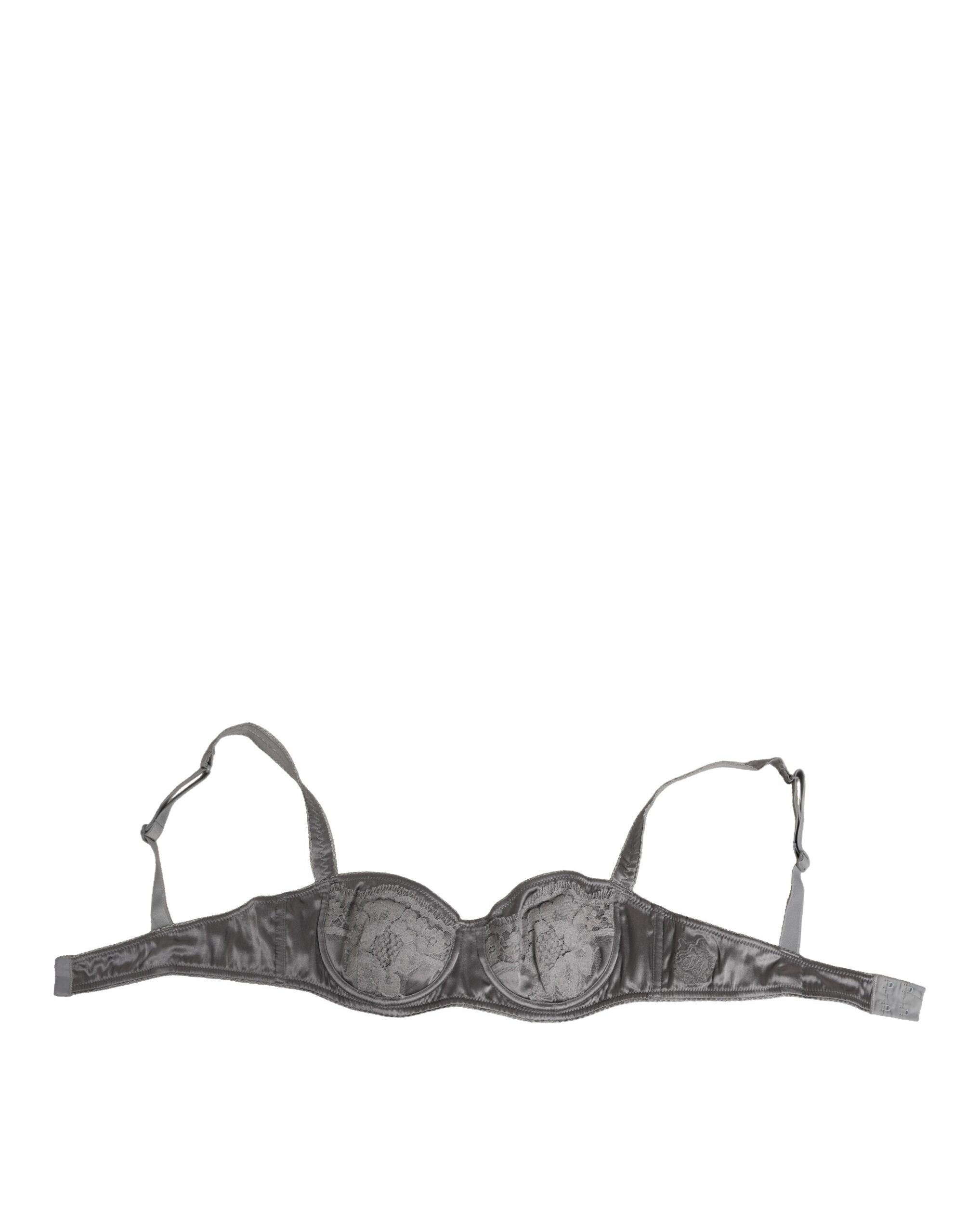Gray Silk Underwired Balconette Bra Underwear