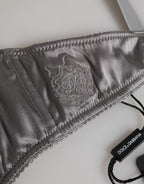 Gray Silk Underwired Balconette Bra Underwear