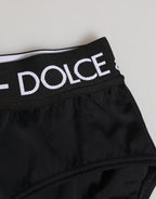 Black Nylon Logo Waistband Shorts Underwear