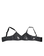 Dark Gray Silk Stretch Balconcino Bra Underwear