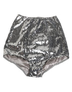 Silver Nylon Sequined Slip Girdle Panty Underwear