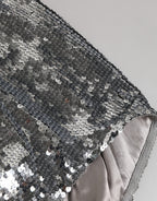 Silver Nylon Sequined Slip Girdle Panty Underwear