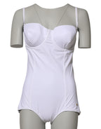White Padded Balconette One Piece Swimwear