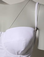 White Padded Balconette One Piece Swimwear