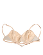 Beige Nylon Triangle Soft Cup Brassiere Underwear