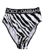 Black White Stripes High Waist Panty Underwear