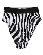 Black White Stripes High Waist Panty Underwear