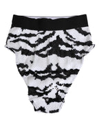 Black White Sequin High Waist Panty Underwear