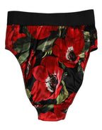 Black Floral Print High Waist Panty Underwear