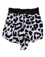 White Leopard Nylon High Waist Girdle Underwear