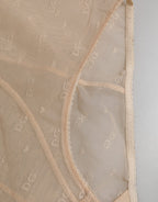 Beige Nylon High Waist Girdle Panty Underwear