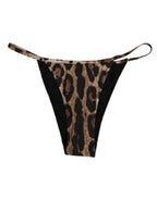 Brown Leopard Triangle Tanga Panty Underwear
