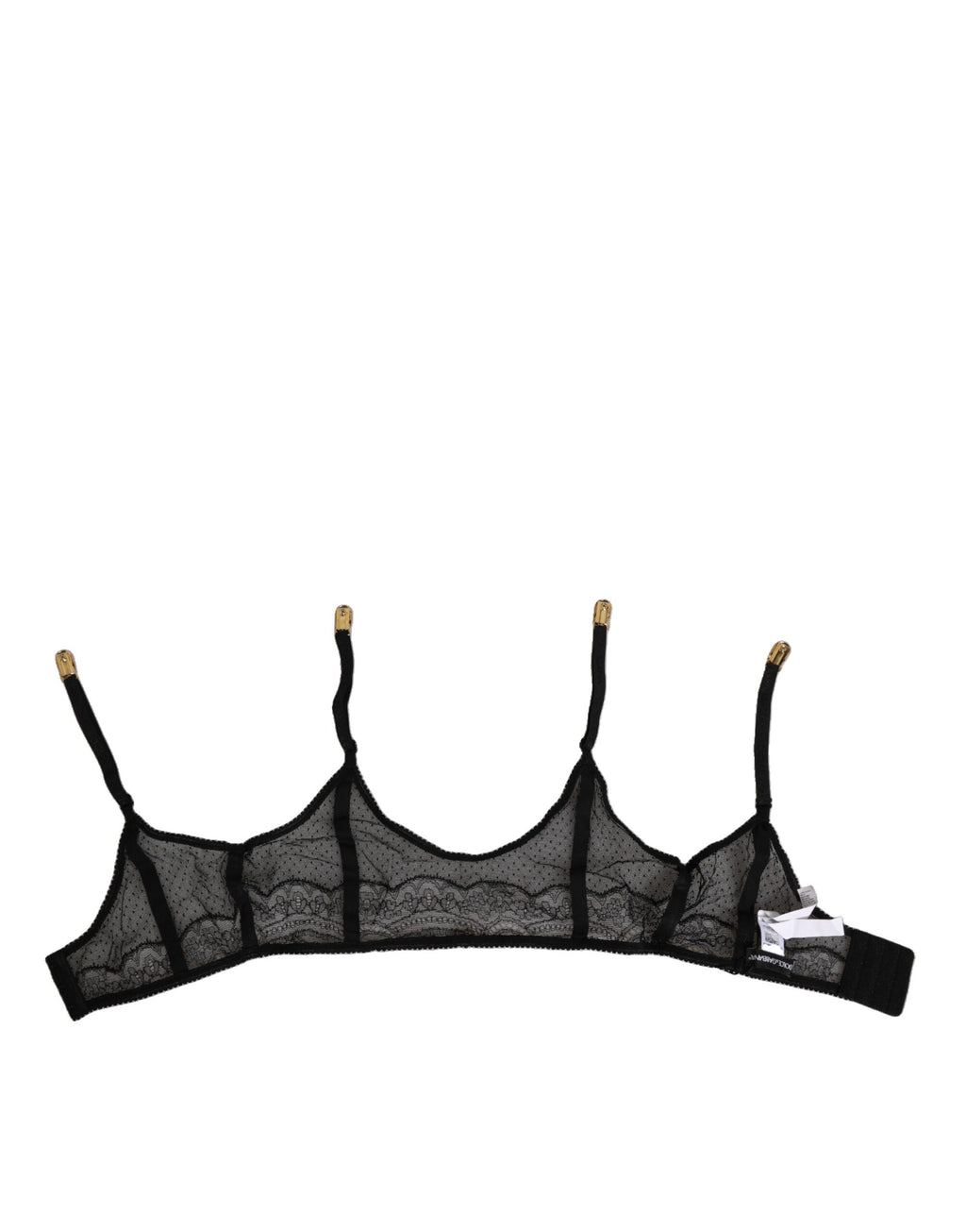 Black Floral Lace Nylon Strap Garter Underwear