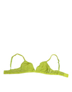 Yellow Green Nylon Soft Cup Brassiere  Underwear