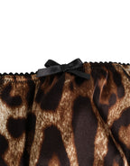 Brown Leopard Silk Mid Waist Panty Underwear