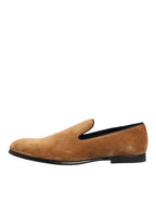 Brown Suede Slip On Men Loafers Formal Shoes