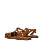 Brown Leather Flat Sandals