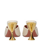 Beige Fabric Slippers