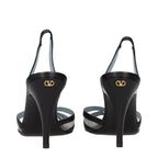 Black Leather High Heel Pumps