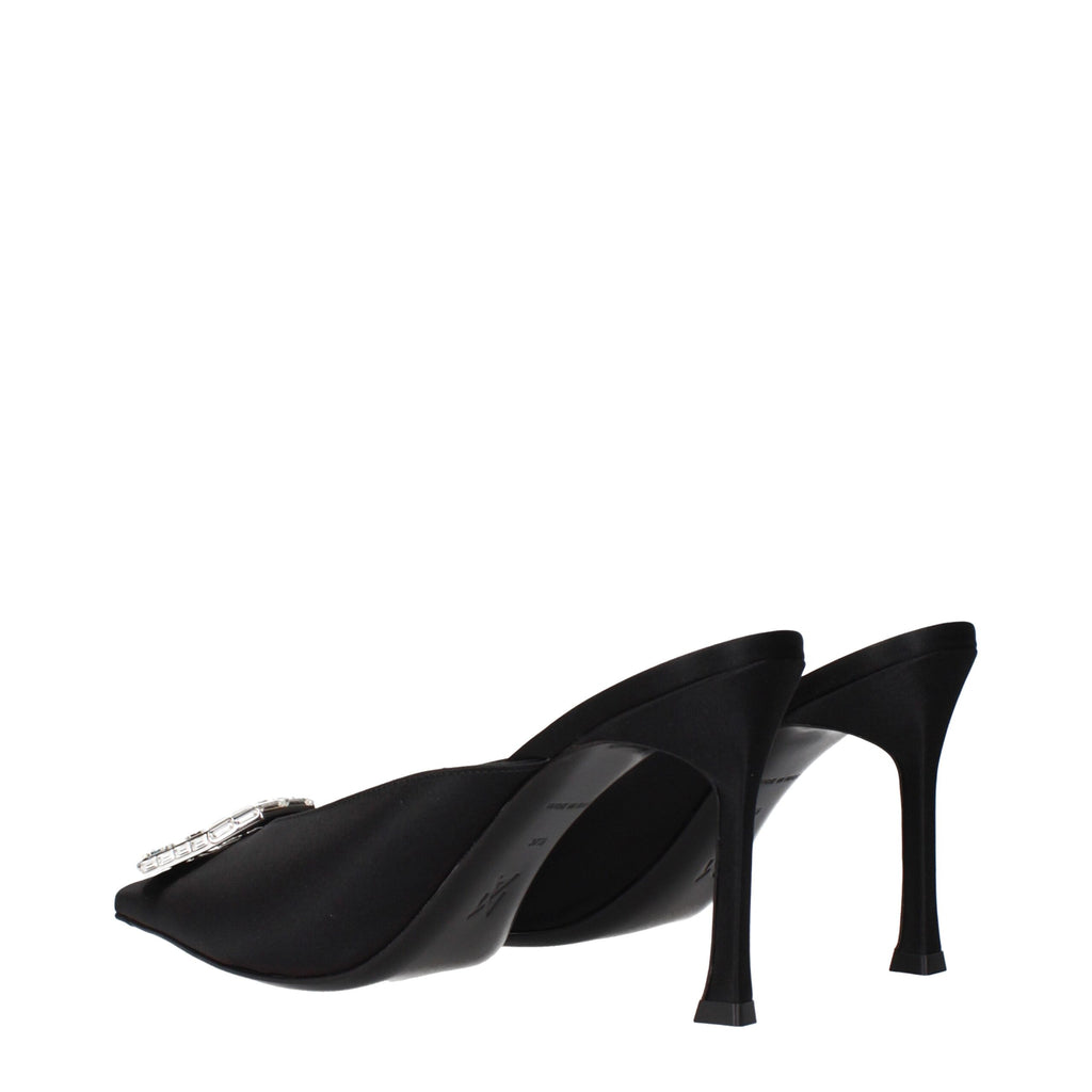 Black Satin High Heel Pumps