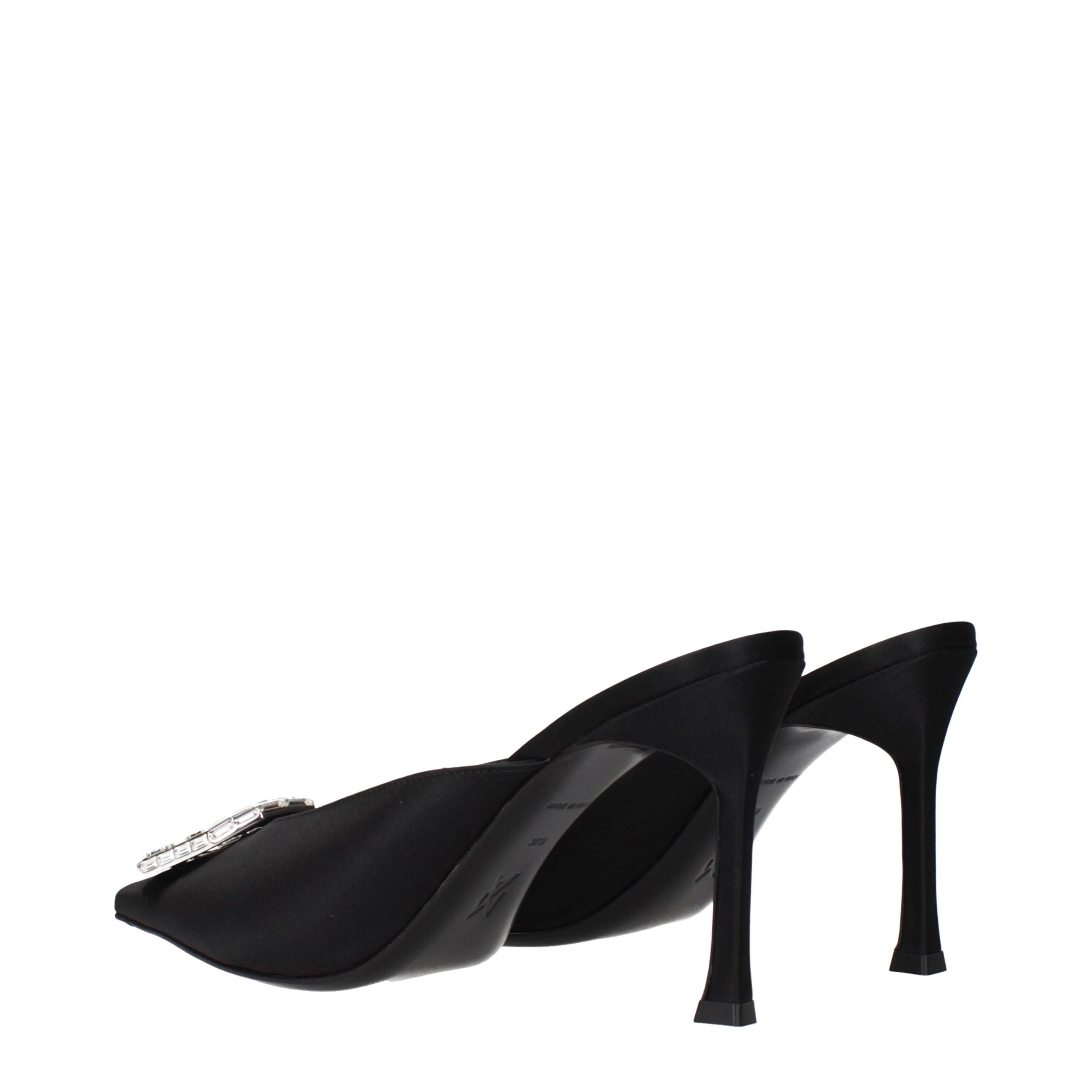 Black Satin High Heel Pumps