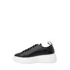 Black Artificial Leather Low Top Sneakers