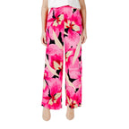 Pink Viscose Casual Pants