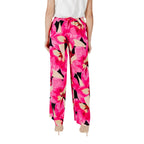 Pink Viscose Casual Pants