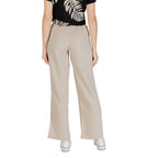 Beige Linen Casual Pants