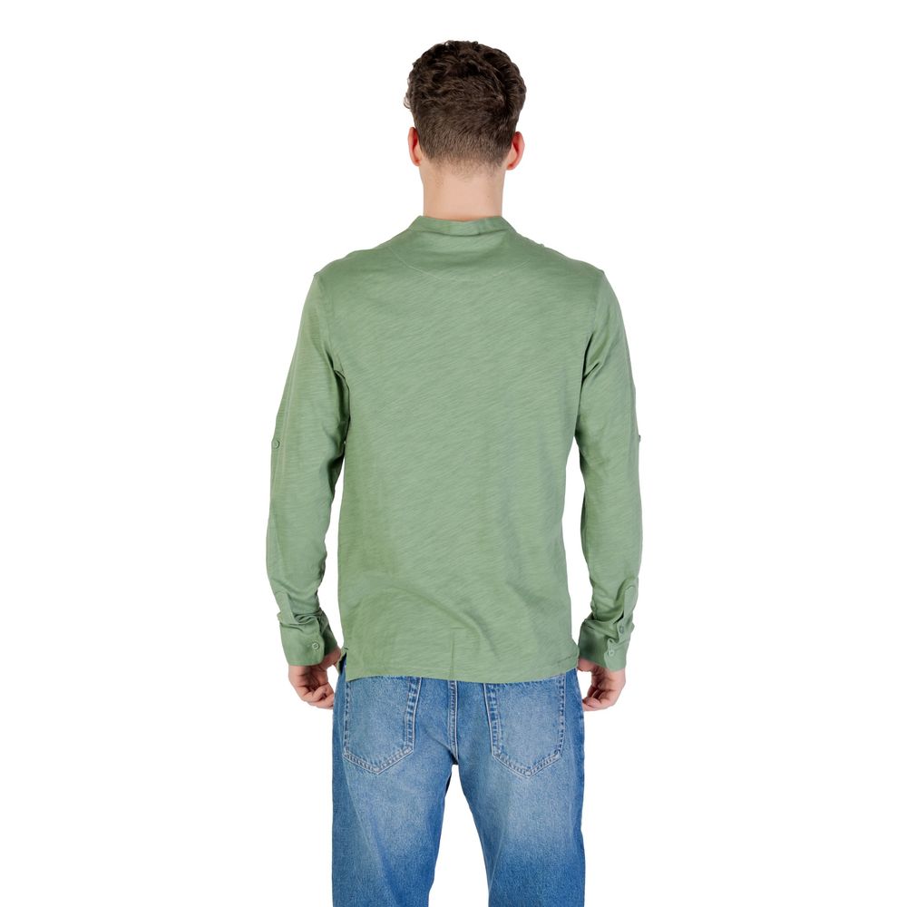Bicolor Cotton Long Sleeve T-Shirt