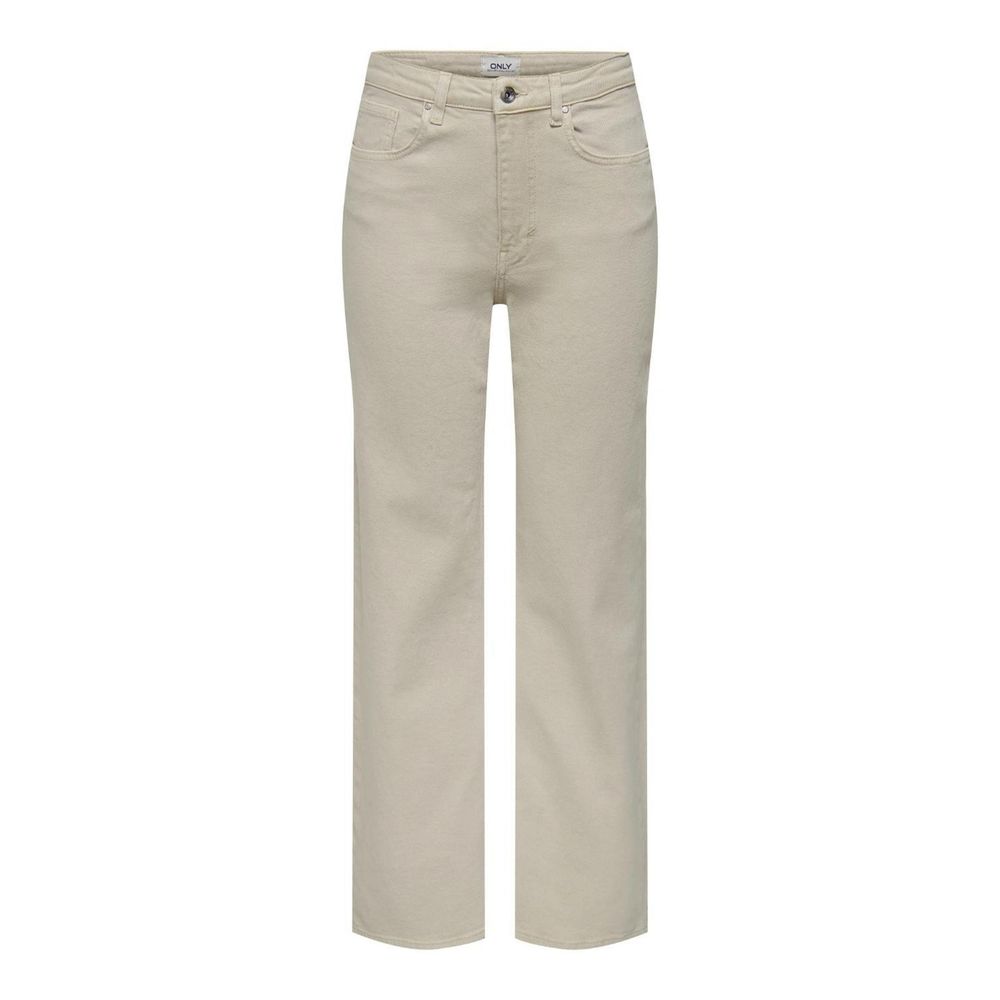 Beige Cotton Relaxed Fit Jeans