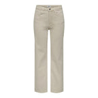 Beige Cotton Relaxed Fit Jeans