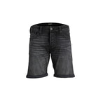Black Cotton Bermuda Shorts