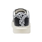 Black And White Leather Low Top Sneakers