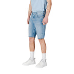 Blue Cotton Bermuda Shorts
