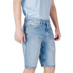 Blue Cotton Bermuda Shorts