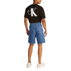 Blue Cotton Bermuda Shorts
