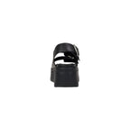 Black Leather Platform Sandals