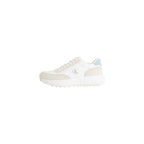 Beige Leather Athletic Sneakers