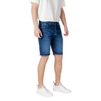 Blue Cotton Bermuda Shorts