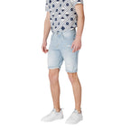 Light Blue Cotton Bermuda Shorts