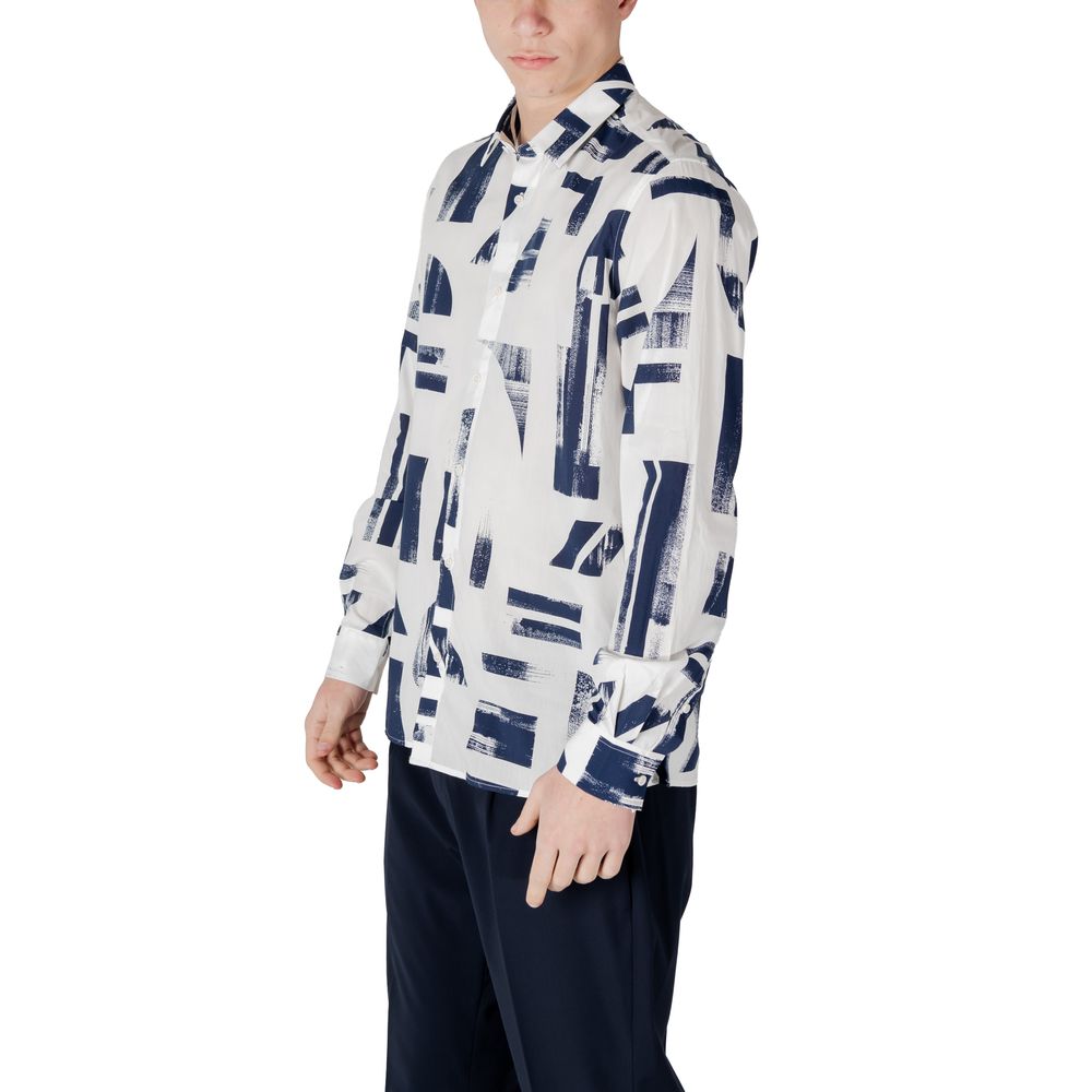 Blue Viscose Pattern Shirt
