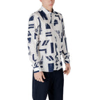 Blue Viscose Pattern Shirt