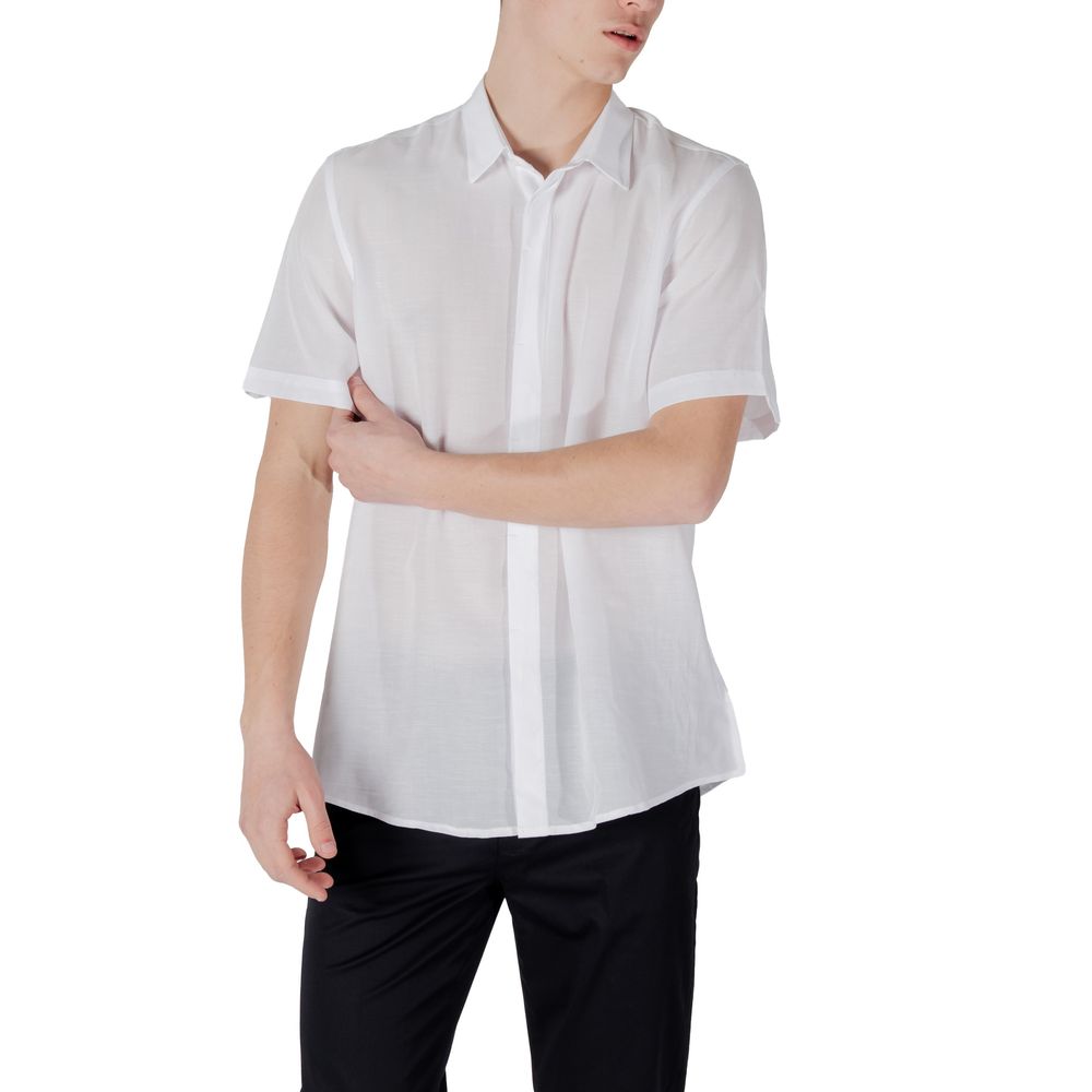 White Lyocell Shortsleeve Shirt