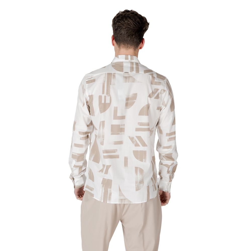 Beige Viscose Pattern Shirt