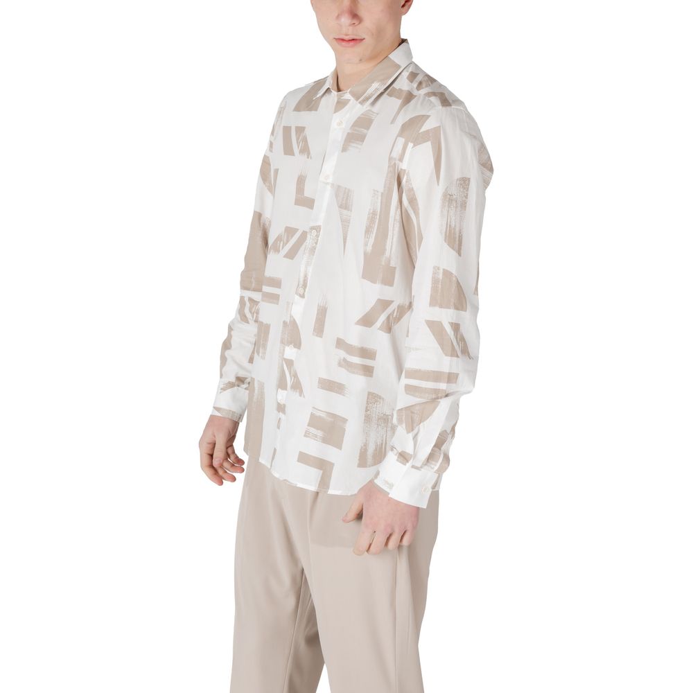 Beige Viscose Pattern Shirt
