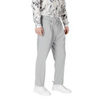 Gray Polyester Casual Pants