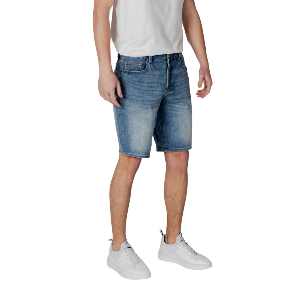 Blue Polyester Bermuda Shorts